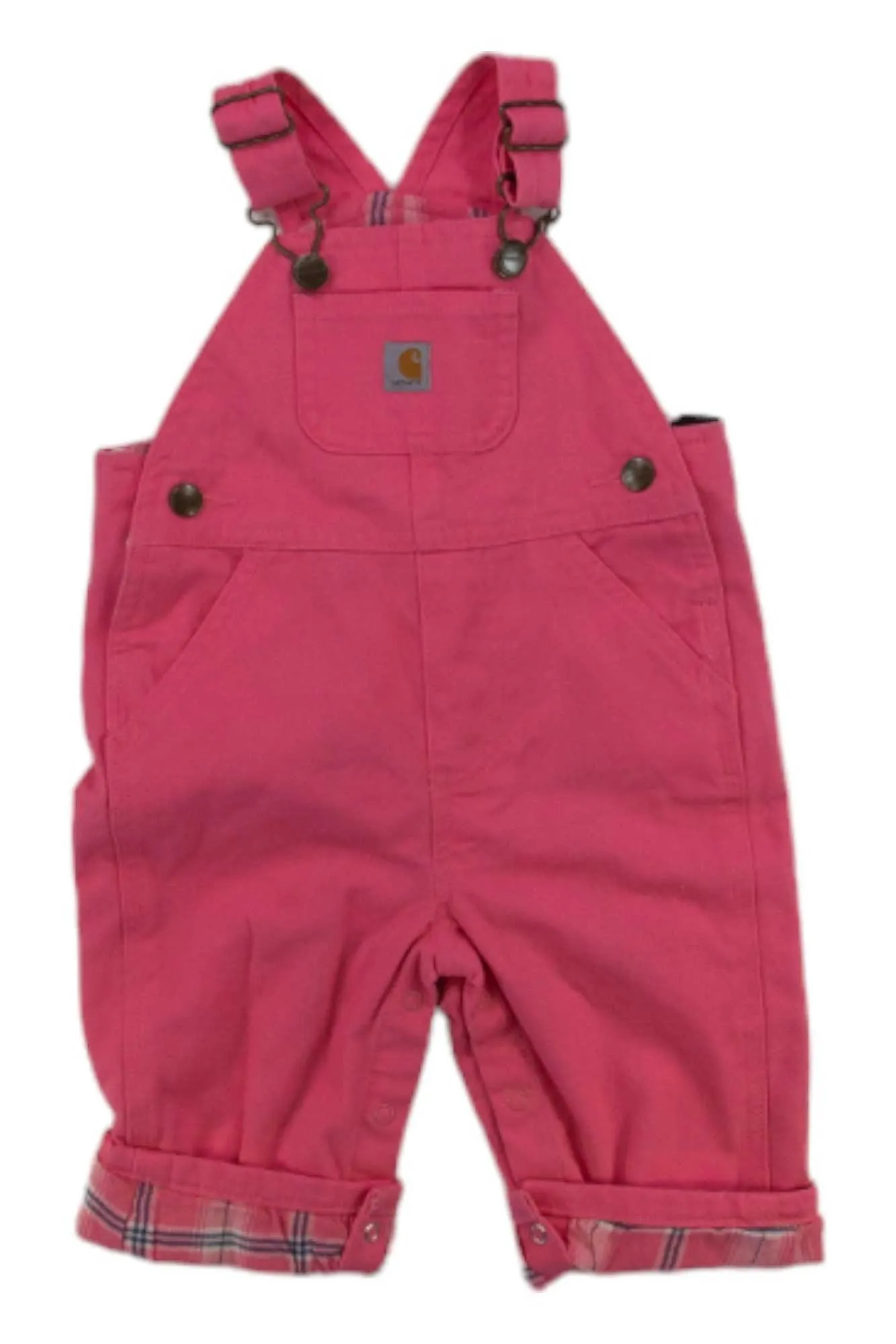 Carhartt Infant Girls Loose Fit Canvas Flannel Lined Bib Overall