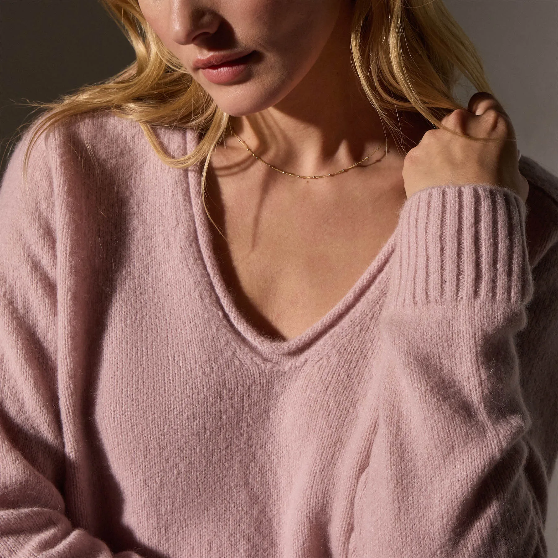 Cashmere Soft V Sweater - Degas