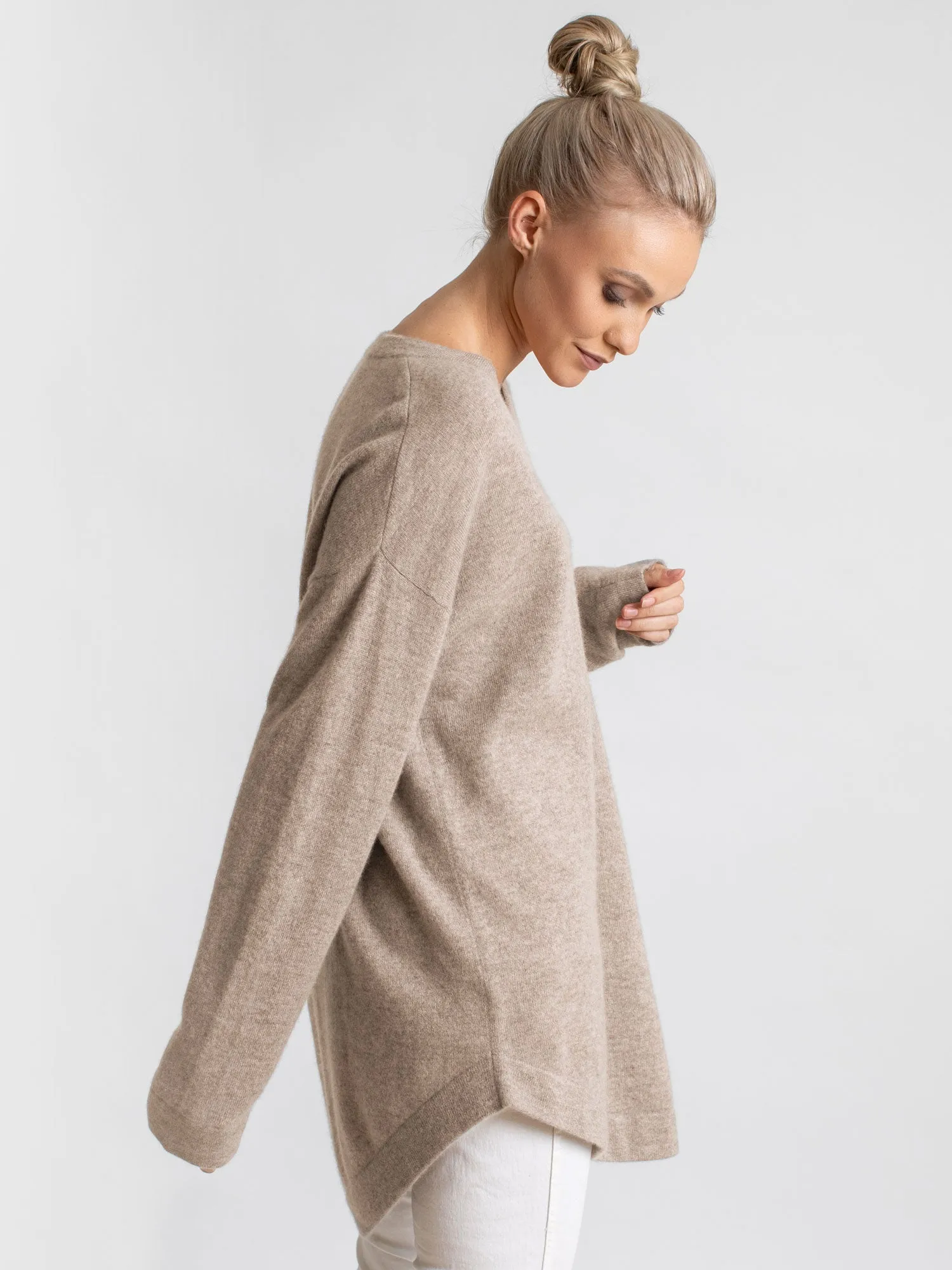 Cashmere sweater "Alva" - toast