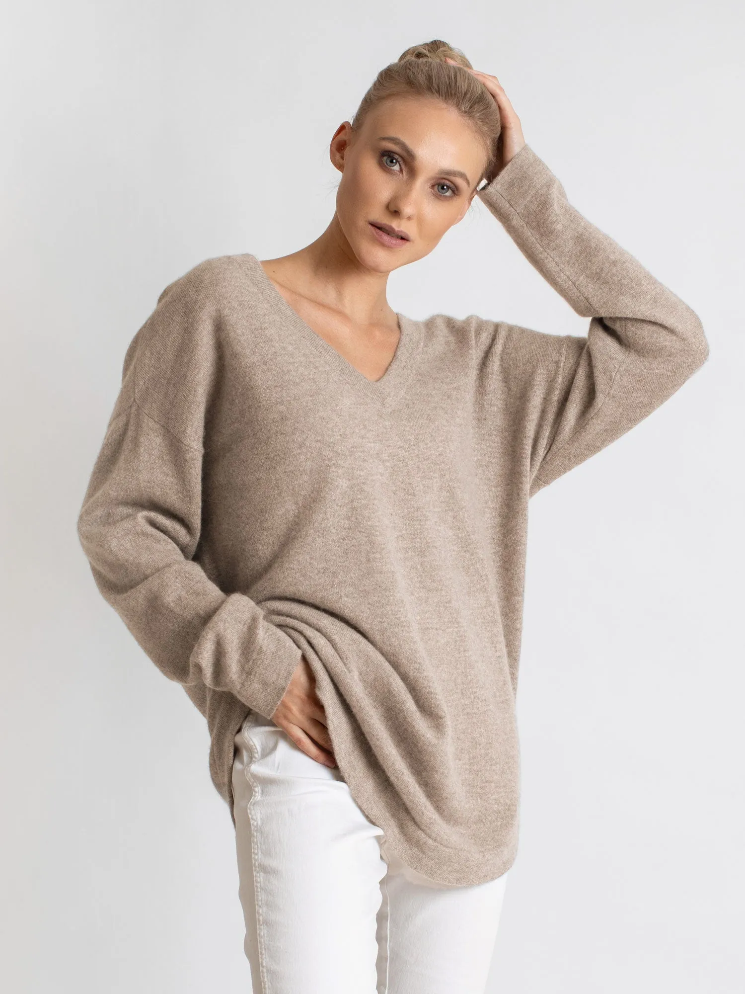 Cashmere sweater "Alva" - toast