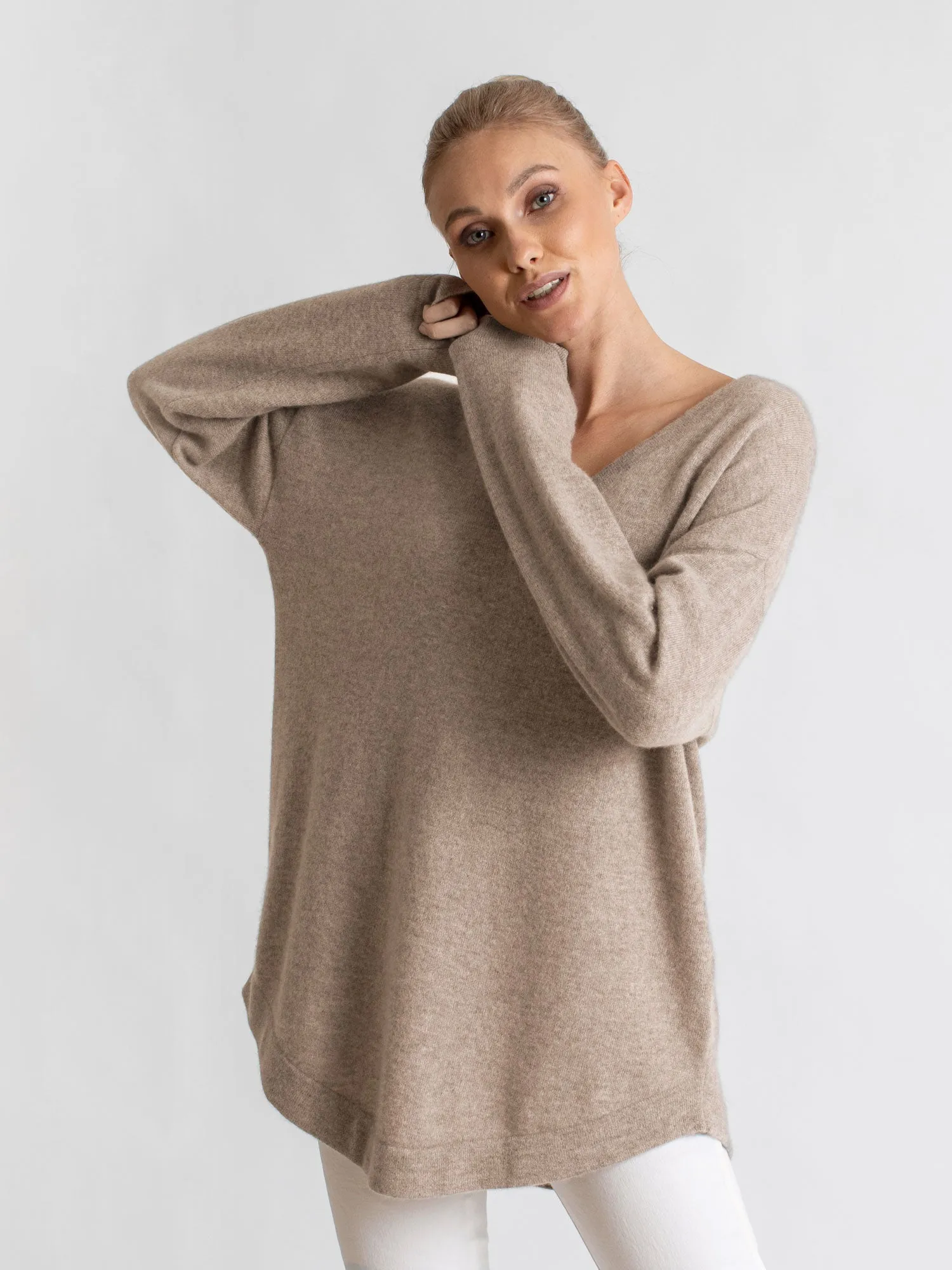 Cashmere sweater "Alva" - toast