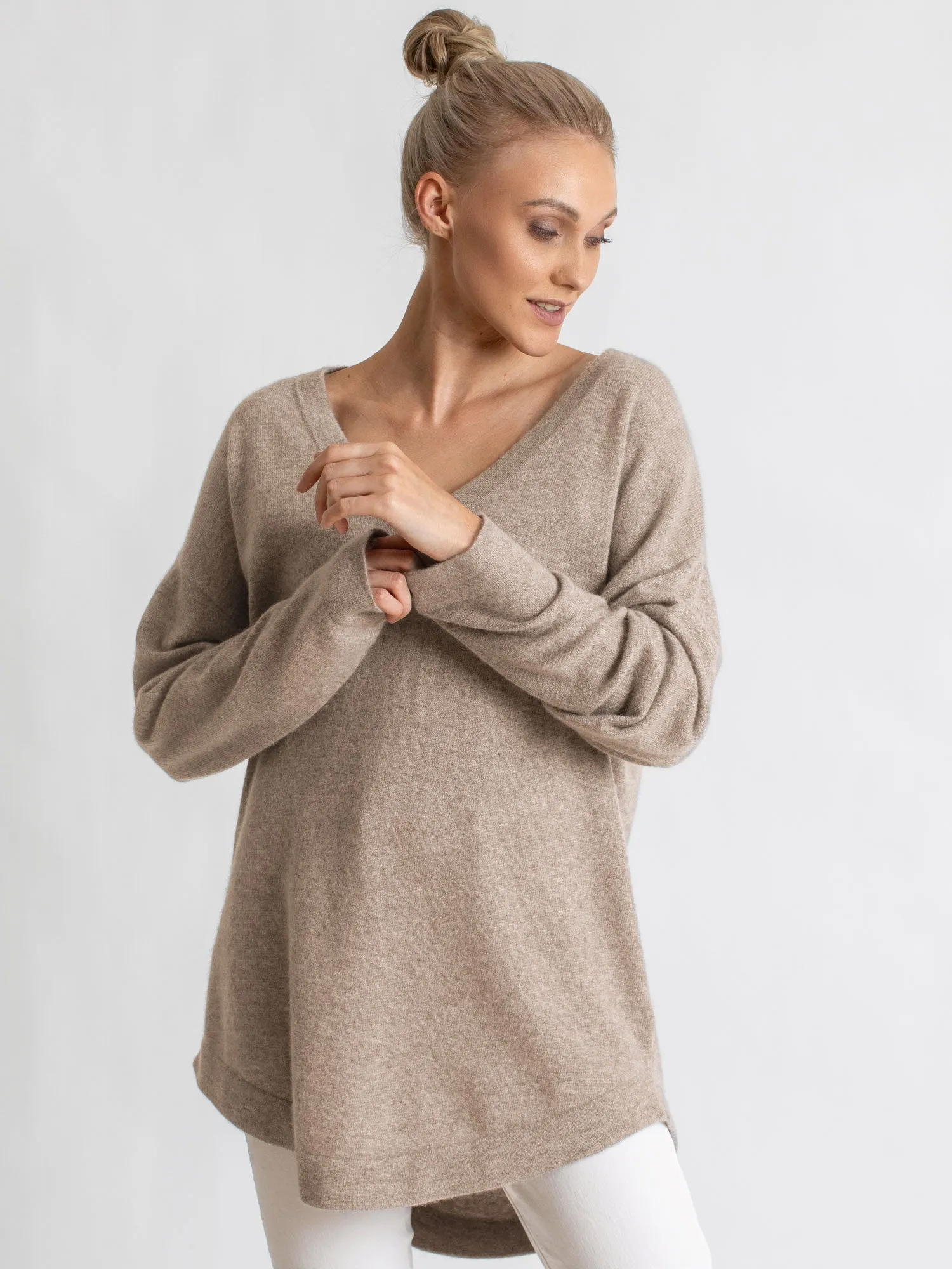 Cashmere sweater "Alva" - toast