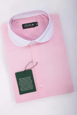 club collar slim fit chemise-Pink