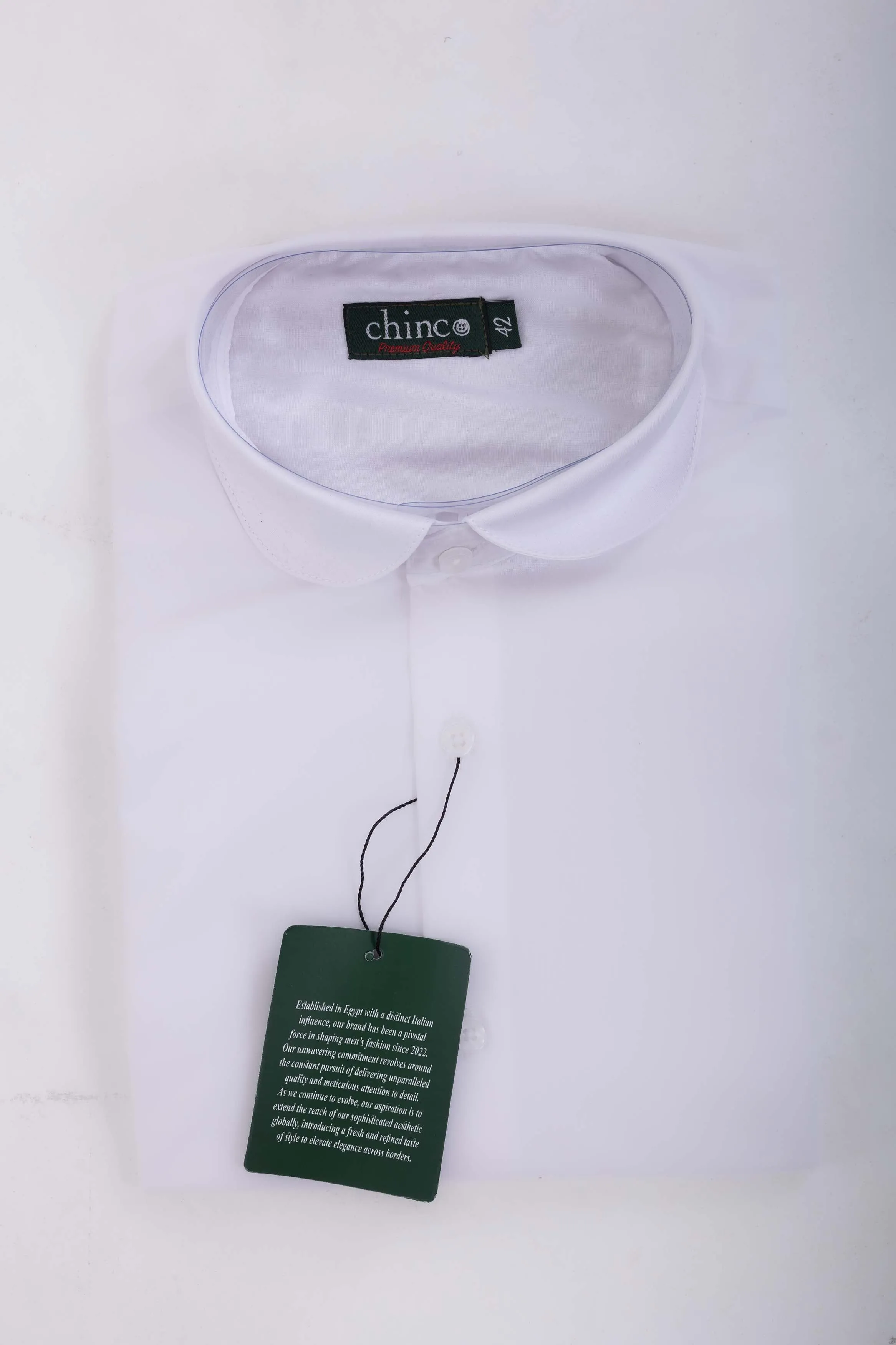 club collar slim fit chemise- White