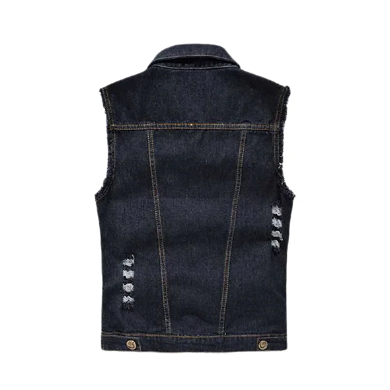 Cool Denim Vest wor Men / Sleeveless Jean Jacket / Rock Aesthetic Clothes