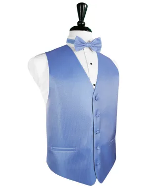 Cornflower Blue Herringbone Tuxedo Vest