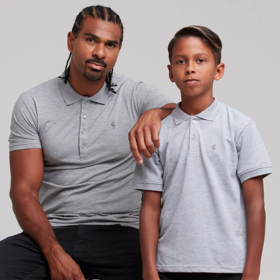 Father Sons Boys Classic Grey Polo Shirt - FSB018 (LAST CHANCE)