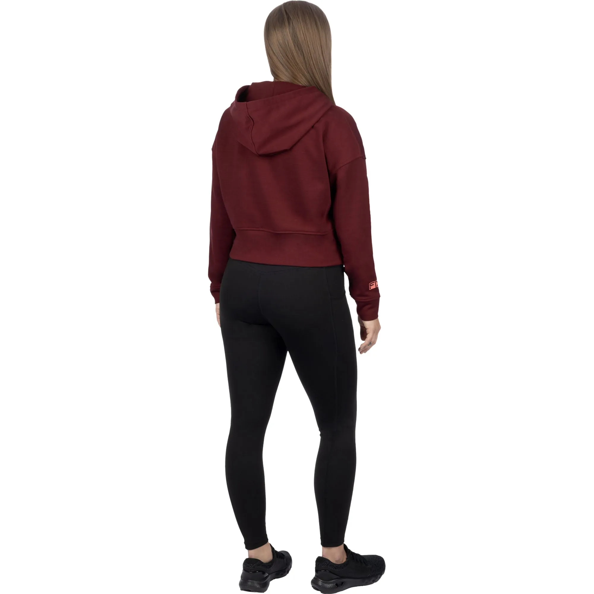 FXR Balance Cropped Pullover Hoodie Merlot/Muted Melon Red