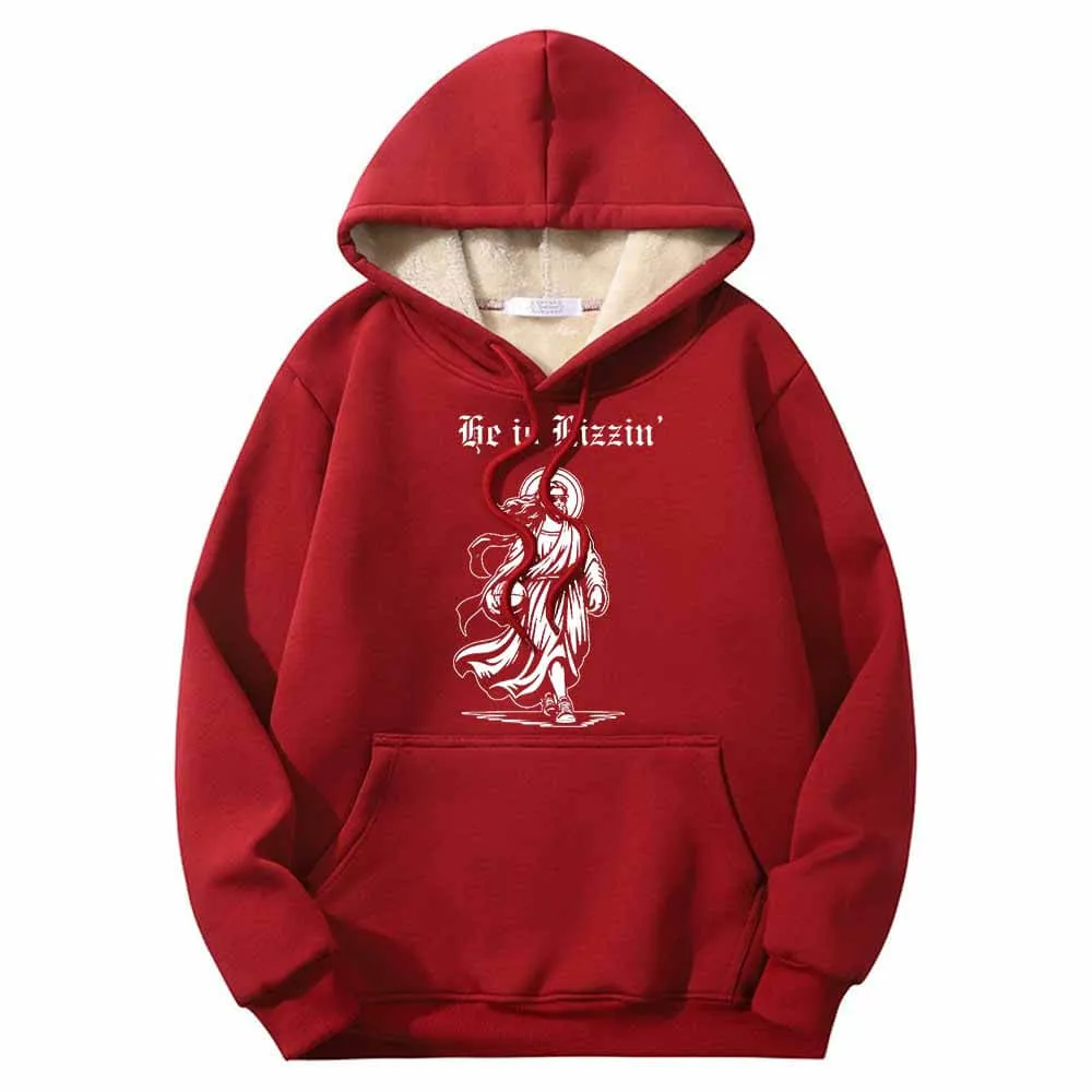 He Is Rizzin Jesus Holding Basketball Fleece Hoodie