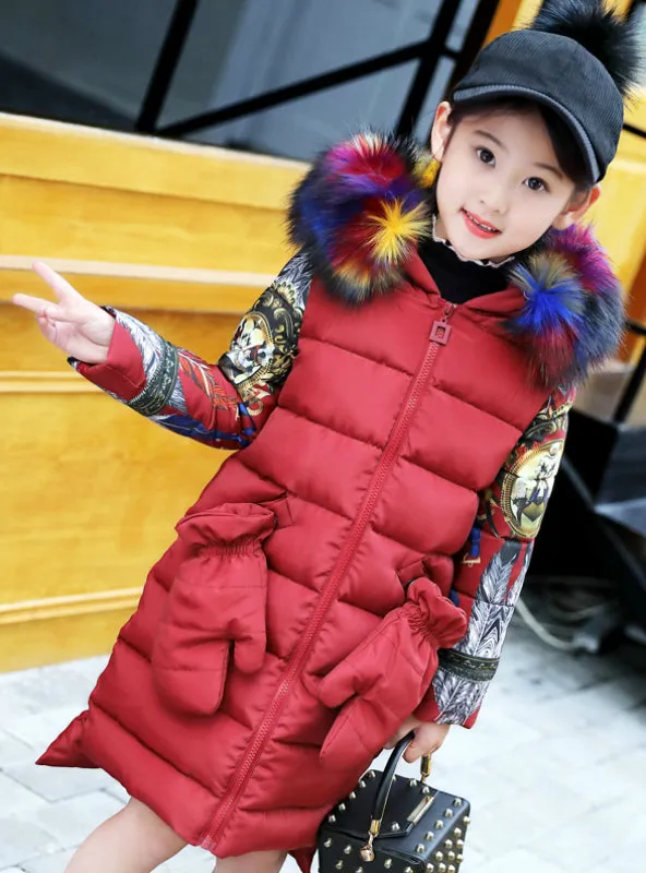 Heavy Fur Collar Padded Jacket Cotton-Padded