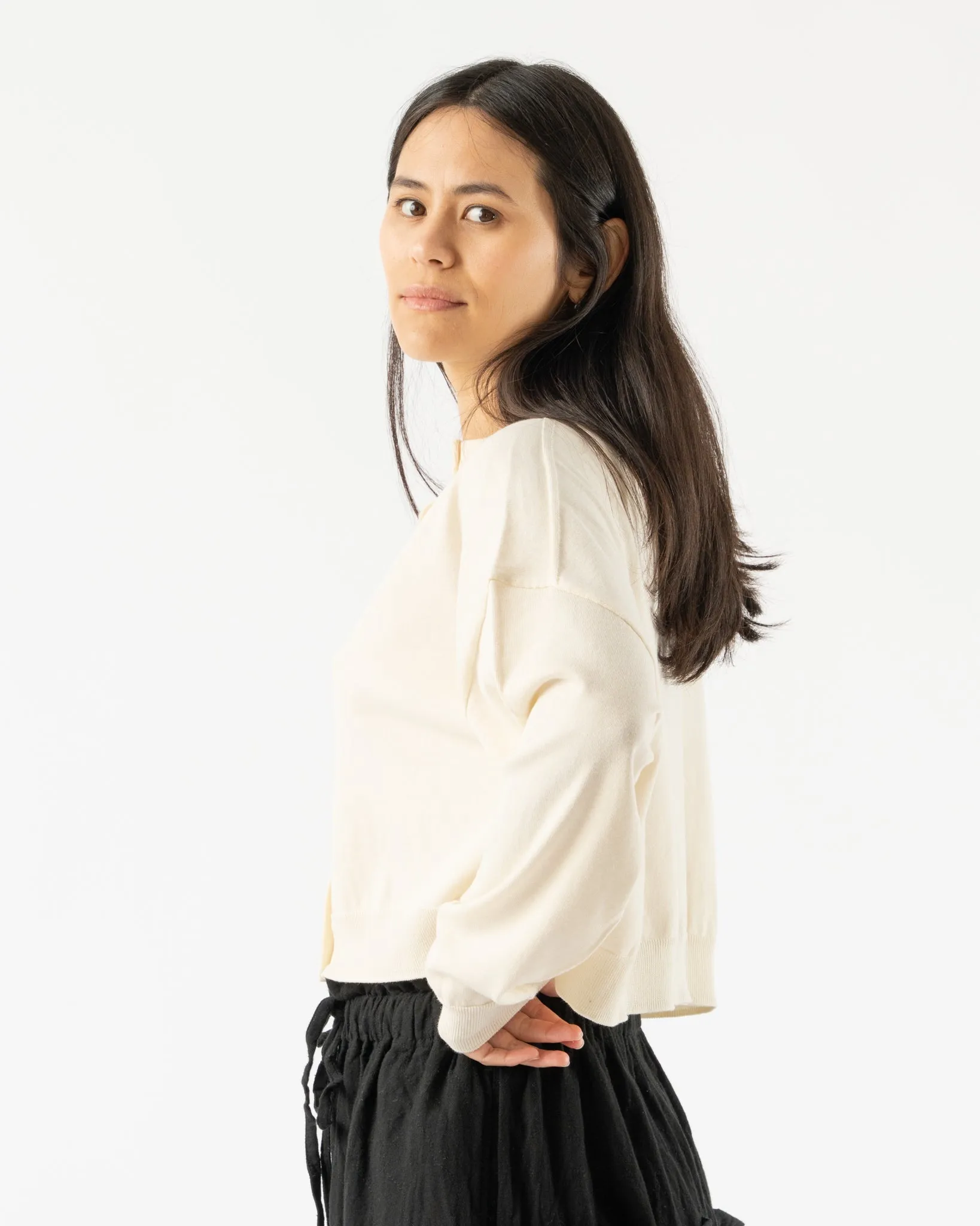 Ichi Antiquités WHOLEGARMENT Cardigan in Ivory