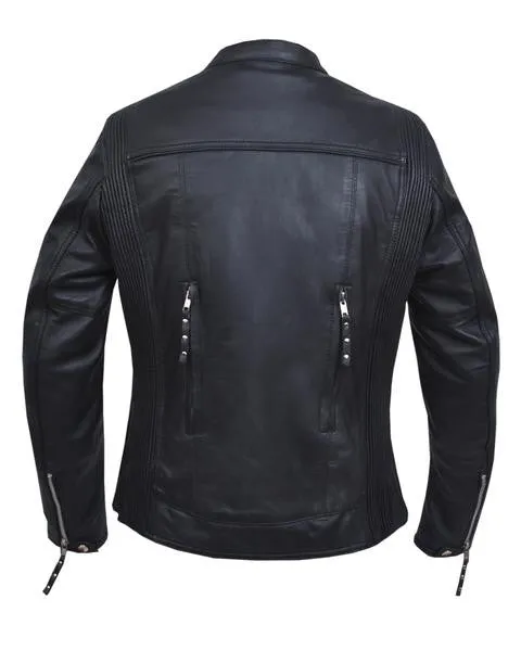 Ladies Motorcycle Leather Jacket - A Durable and Stylish Choice 6843