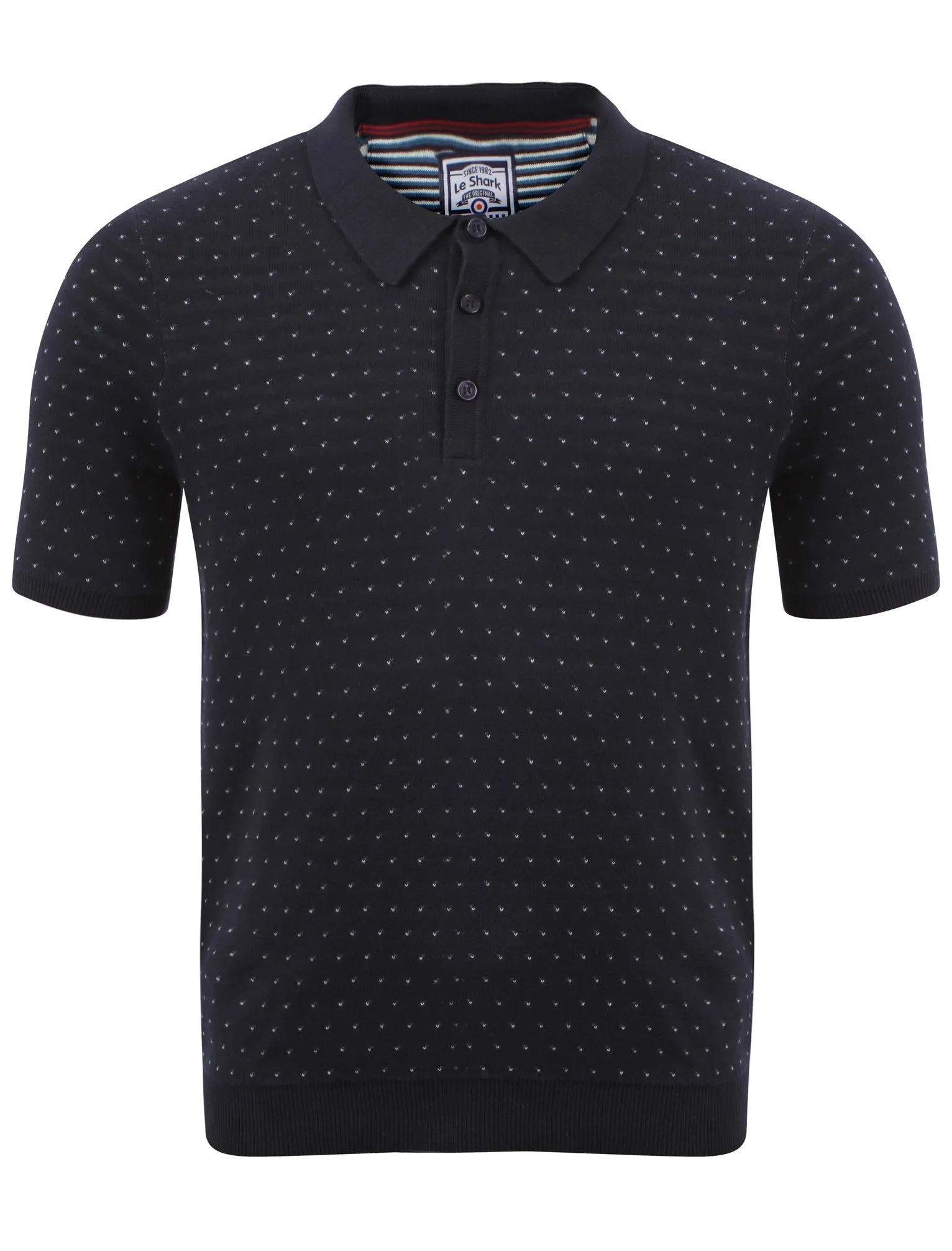 Le Shark Joseph dark navy knitted polo