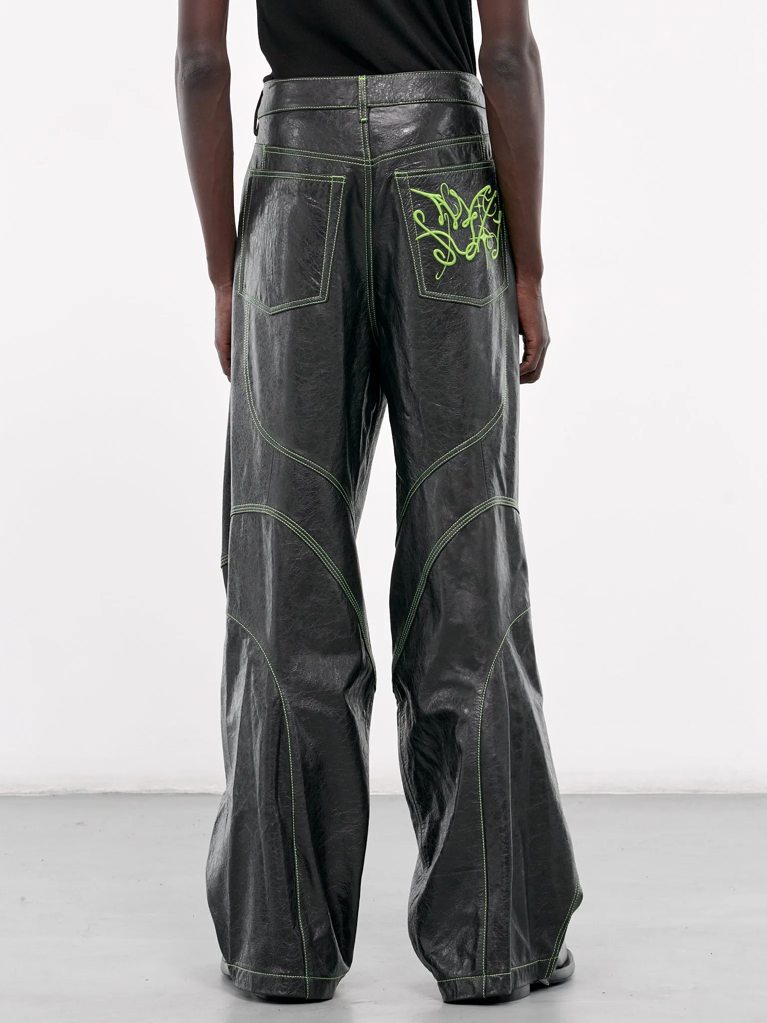 Leather Embroidered Trousers (BK0648-AA2-ANTRACITE-GREY)