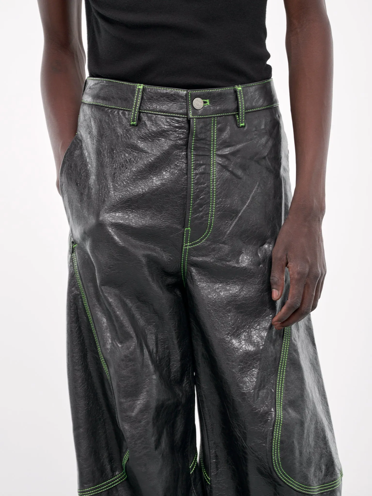 Leather Embroidered Trousers (BK0648-AA2-ANTRACITE-GREY)