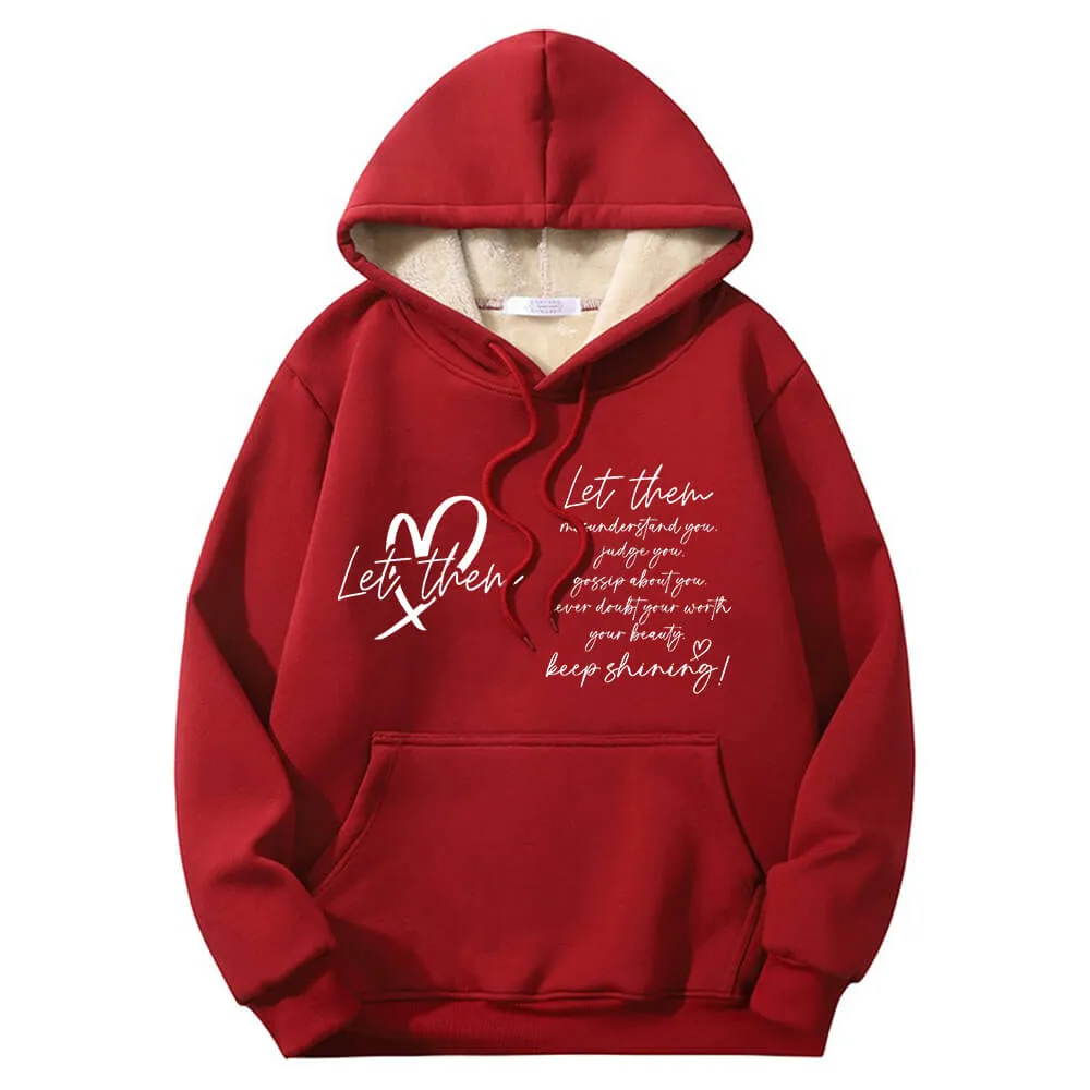 Let Them Keep Shining Crew Collar Fleece Sherpa Hoodie