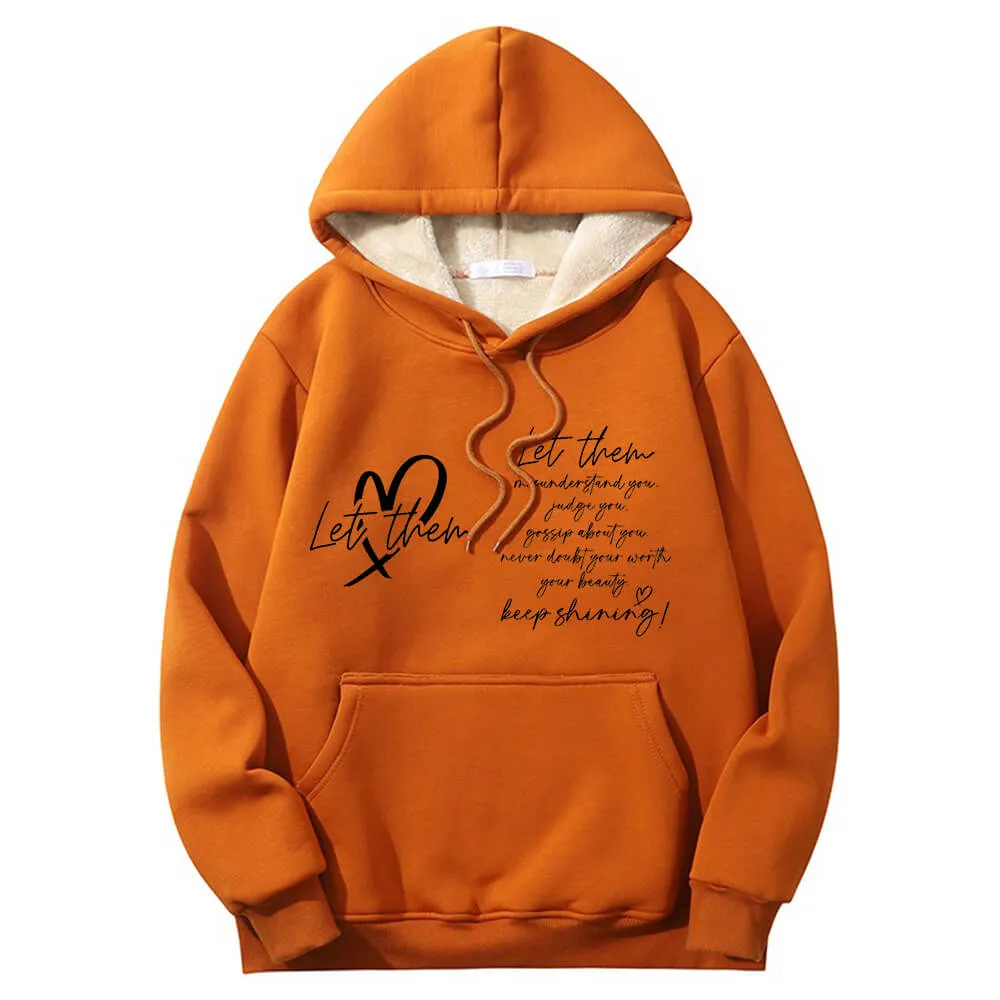 Let Them Keep Shining Crew Collar Fleece Sherpa Hoodie