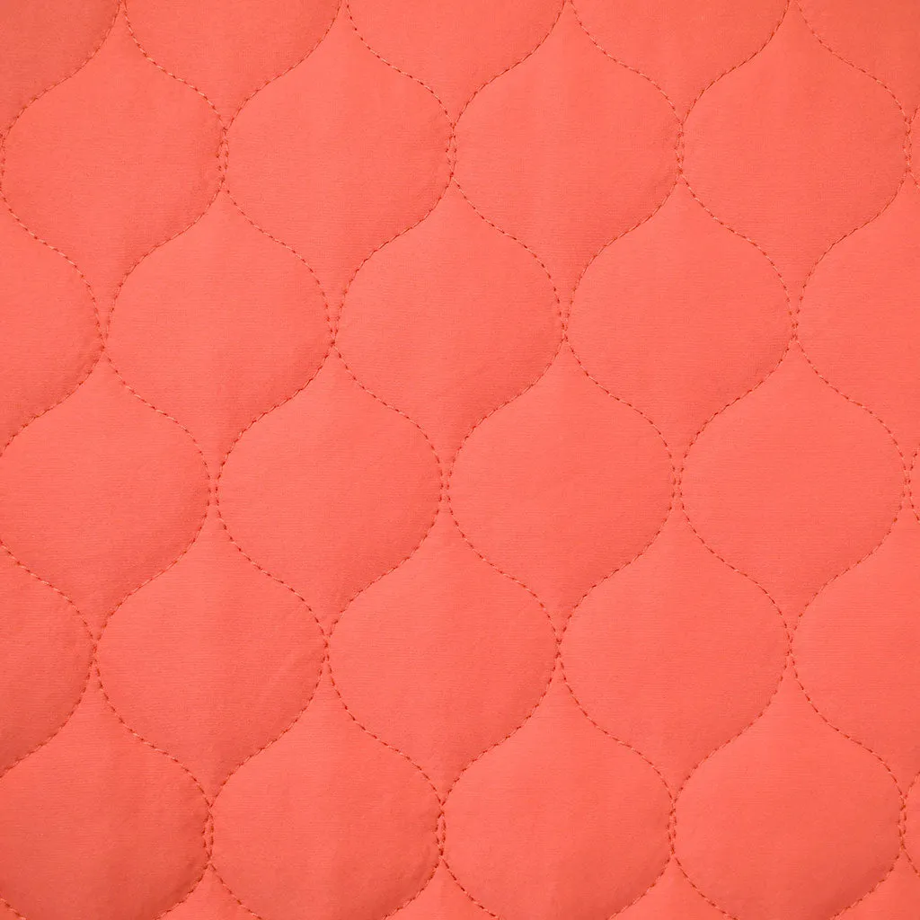 Light Weight Matte Bubble Quilted Puff Coating Coral