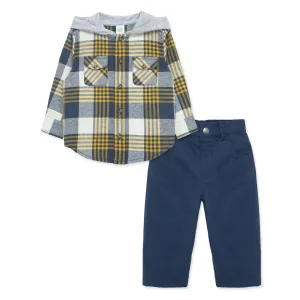 Maize Blue Flannel Plaid Set