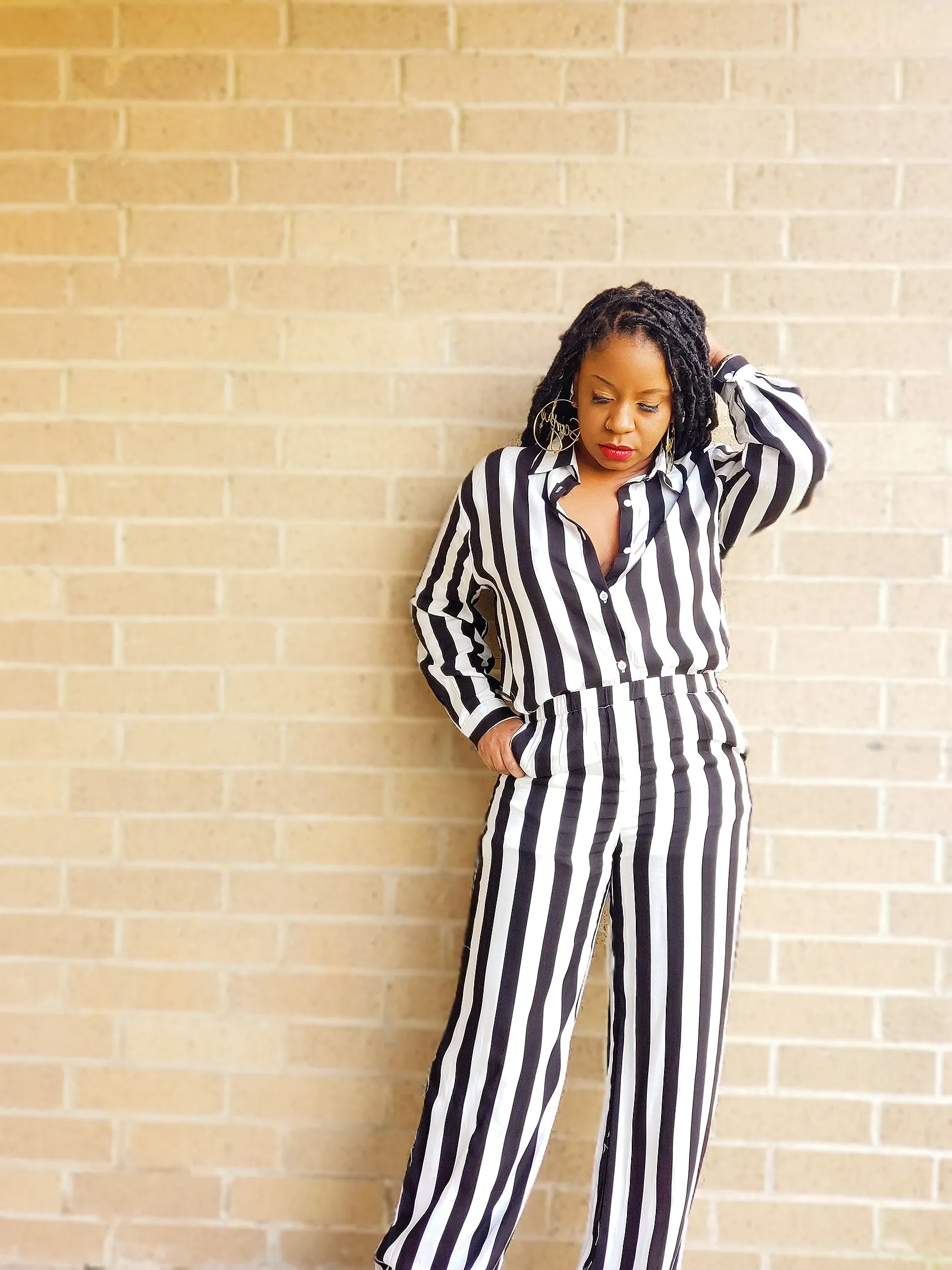 NOT SO COMPLICATED - Striped Pants Set