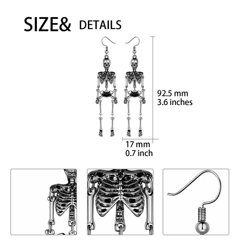 Tokyo Mart Halloween Skull Dangle Earrings Cosplay Party Jewelry for Women