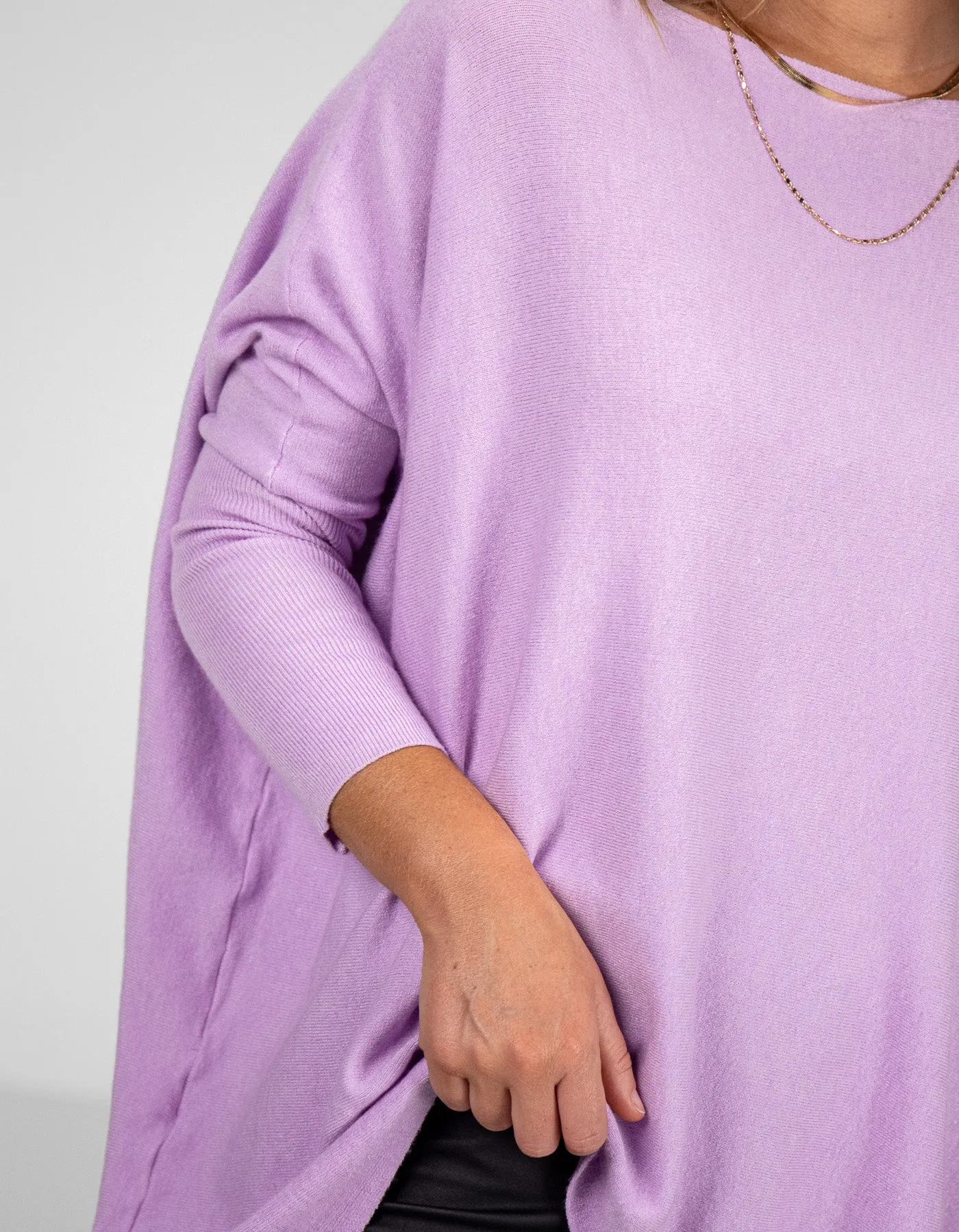 Willow Cotton Knit Jumper in Lilac