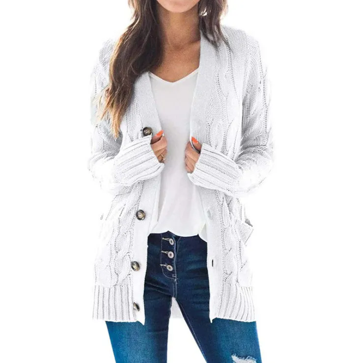 Women's Jacket Knit Cardigan Soft Sweater With Pockets